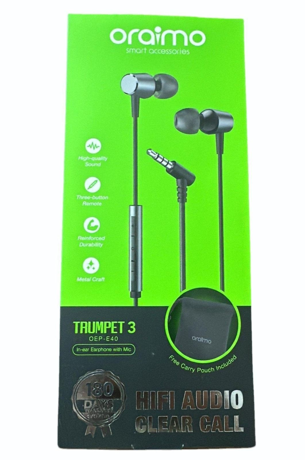 Oraimo Trumpet 3 (OEP-E40) In-Ear Wired Earphone,10mm Dynamic Driver,HiFi Stereo Audio_2