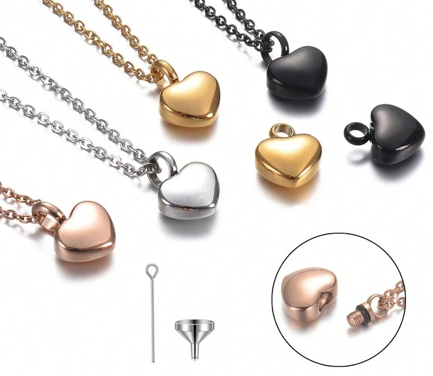 Memorial Cremation Small Heart Necklace_0