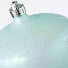 6" Iridescent Glitter Onion Shape Ornament: Pale Blue_2