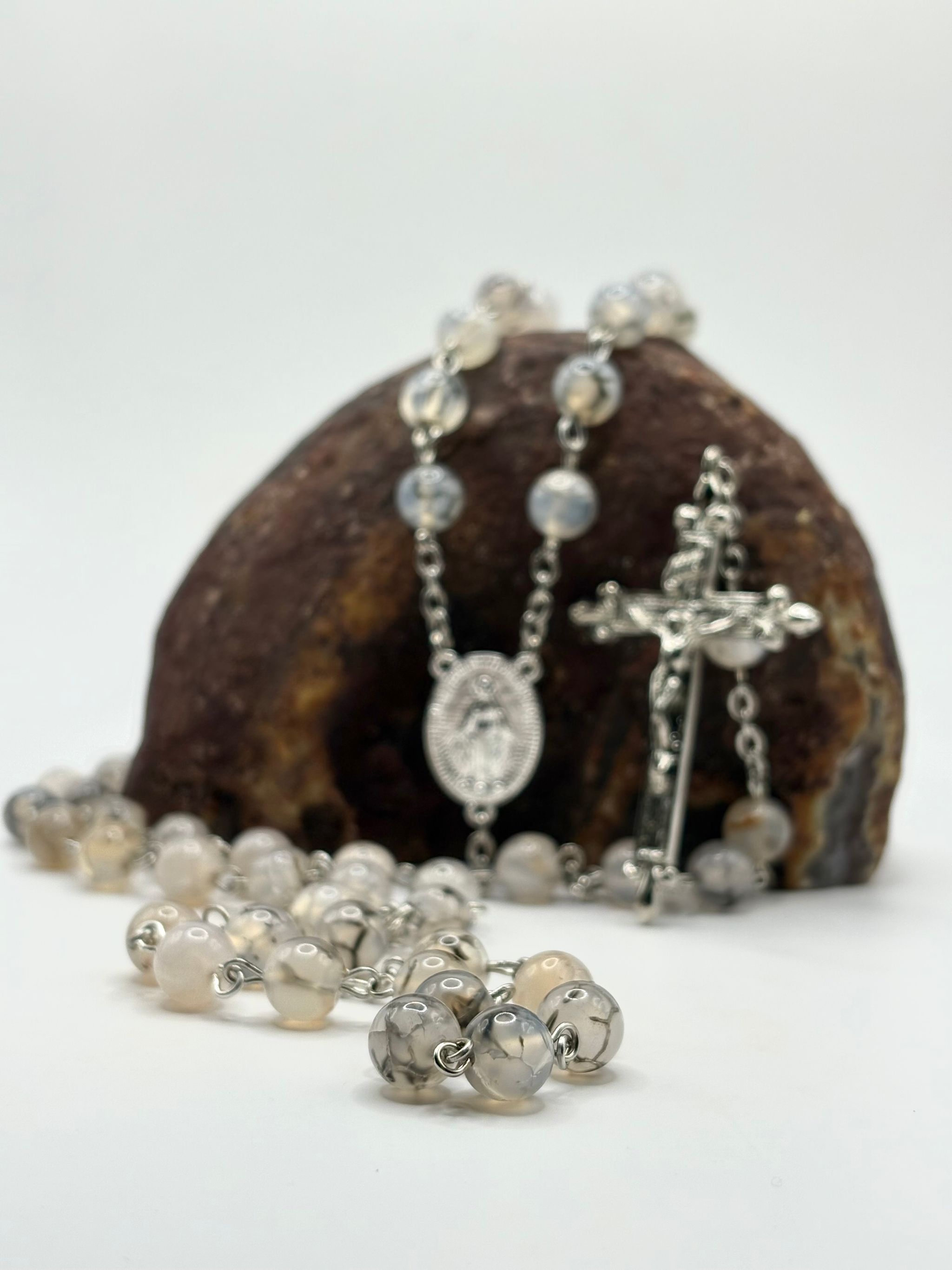 Rosario de Ágata Dragón 8mm en Acero inoxidable_1