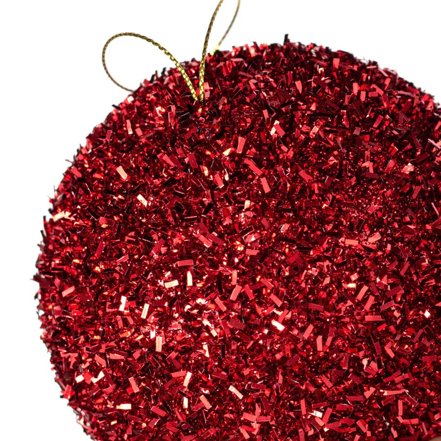 4" V-Cut Foil Ball Ornament: Red_2