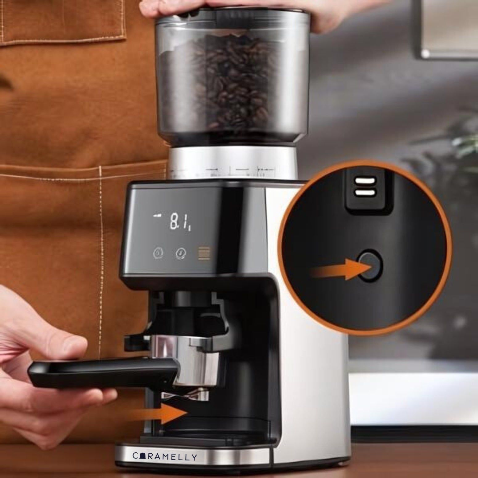 Caramelly R51.X Conical Burr Coffee Beans Grinder with Touchscreen & 51 Precise Settings – Global Premium Edition by FlexTrade  _2