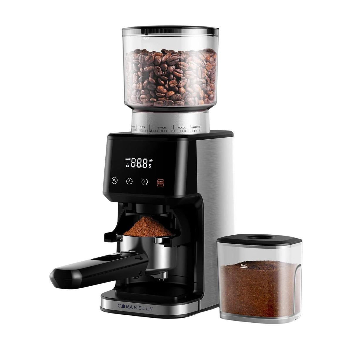 Caramelly R51.X Conical Burr Coffee Beans Grinder with Touchscreen & 51 Precise Settings – Global Premium Edition by FlexTrade  _0