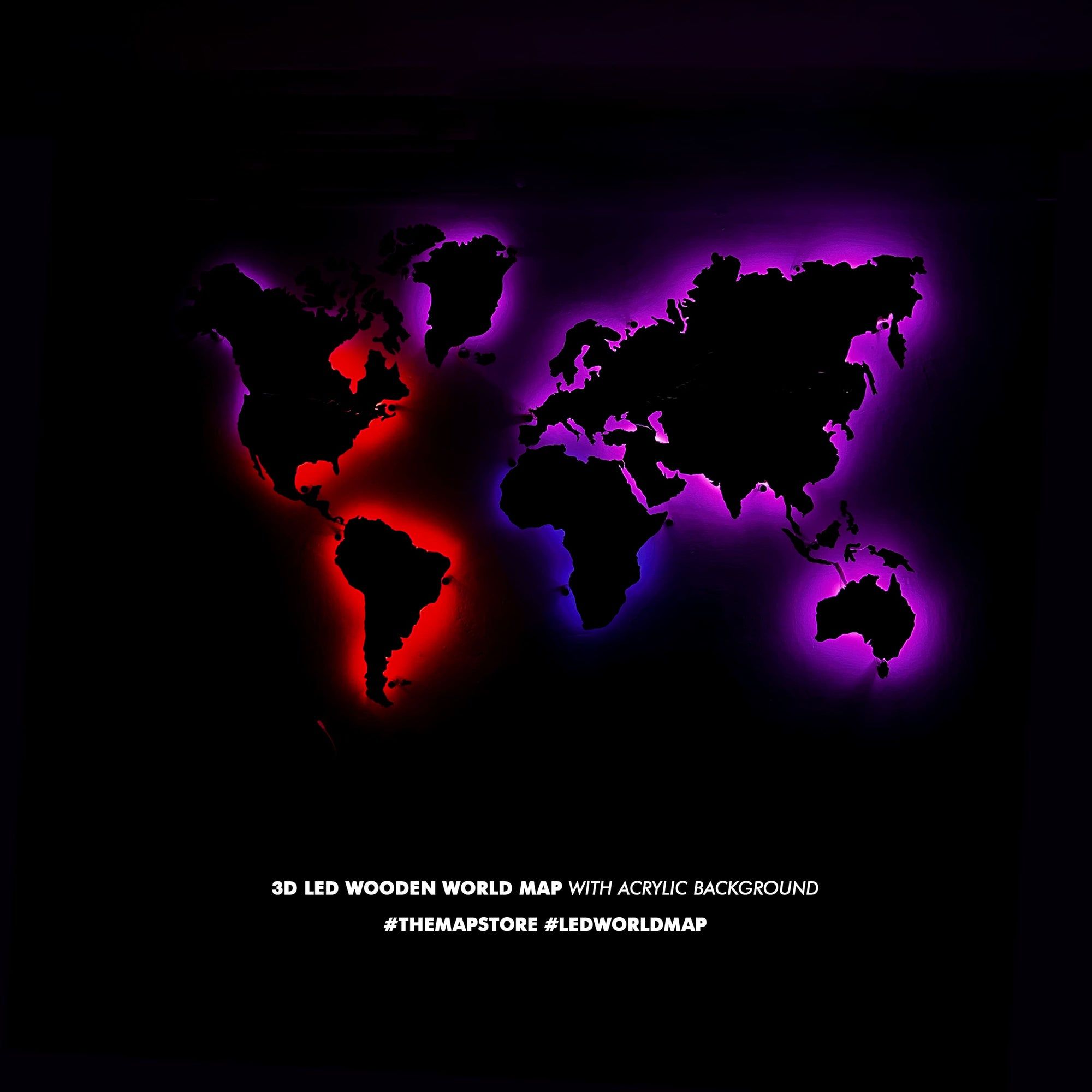 3D Black & Yellow LED Wooden World Map for Wall | Luxury Light-Up Wooden Wall Décor | Sold by FlexTrade  _7