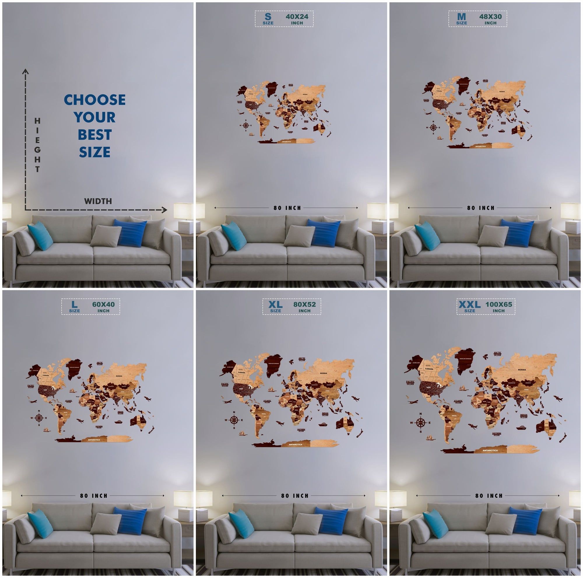 LED Wooden Texture World Map for Wall | Premium Light-Up Wooden World Map Décor | Sold by FlexTrade  _6