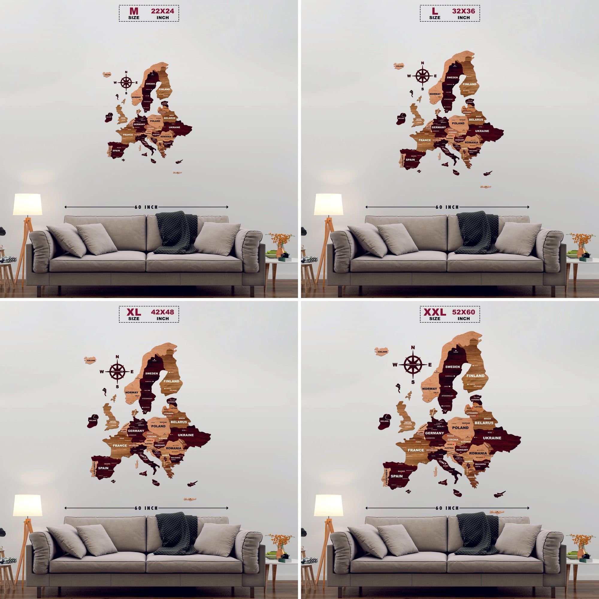  Wooden Texture Europe Map for Wall | Premium Wooden Map Décor | Sold by FlexTrade_4