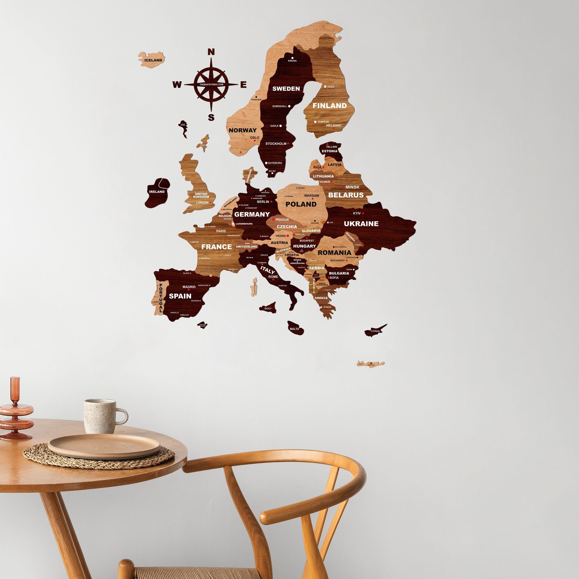  Wooden Texture Europe Map for Wall | Premium Wooden Map Décor | Sold by FlexTrade_2