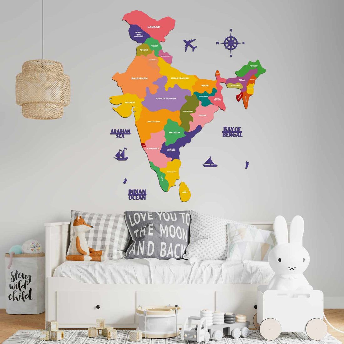 Wooden Texture India Map for Wall | Premium Rustic Wooden Map Décor | Sold by FlexTrade  _8