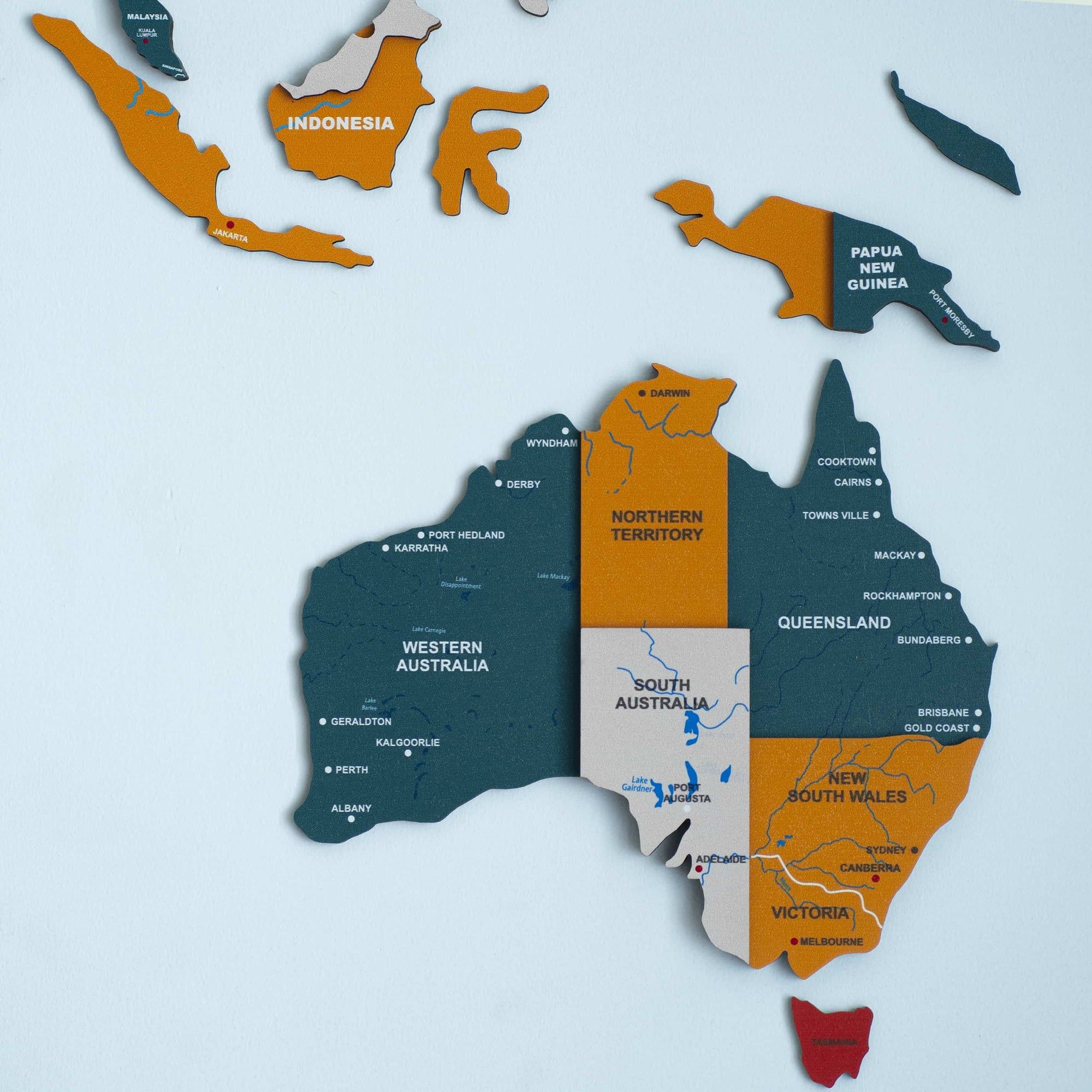 3D Pine Wooden World Map for Wall | Premium Wooden World Map Décor | Sold by FlexTrade  _4