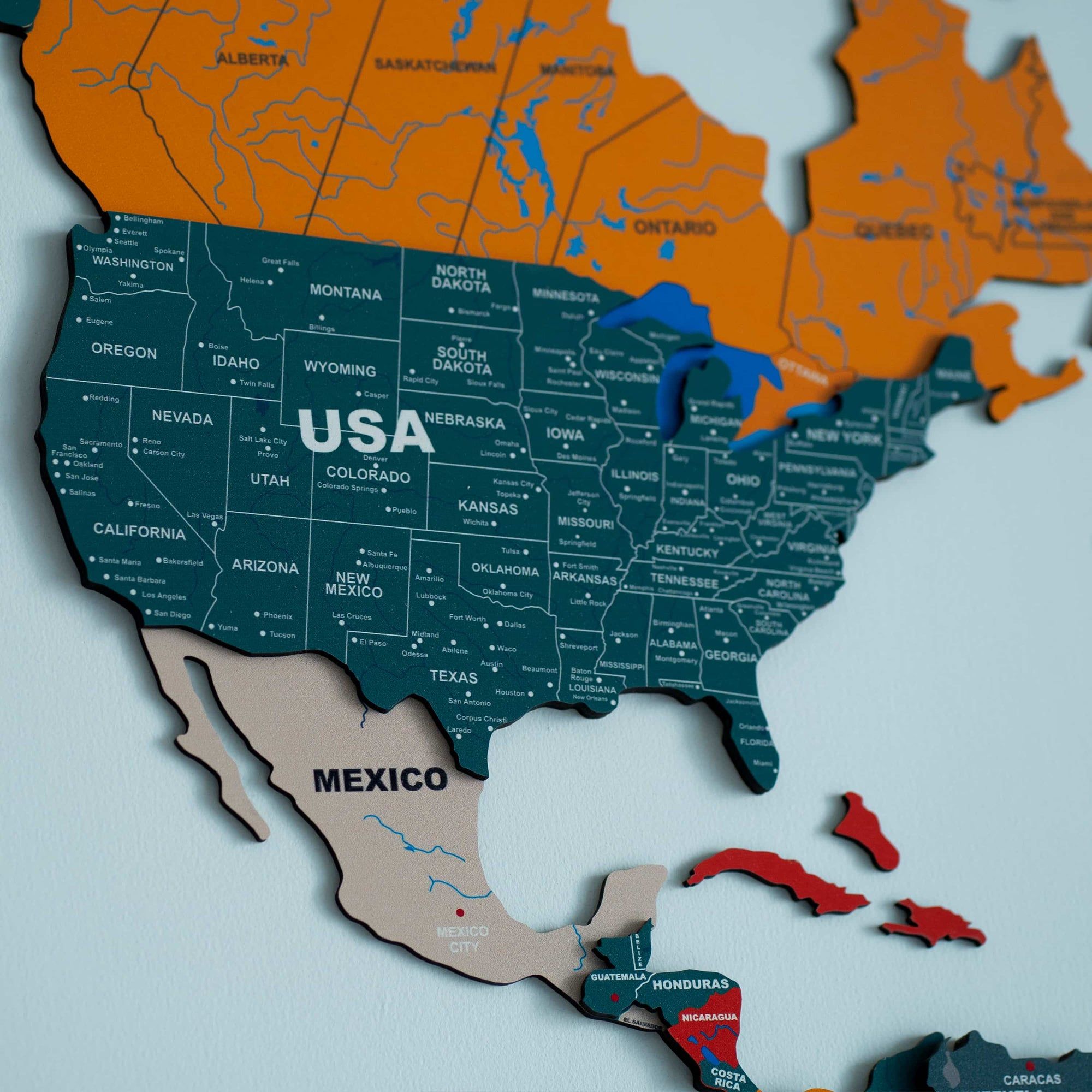 3D Pine Wooden World Map for Wall | Premium Wooden World Map Décor | Sold by FlexTrade  _6