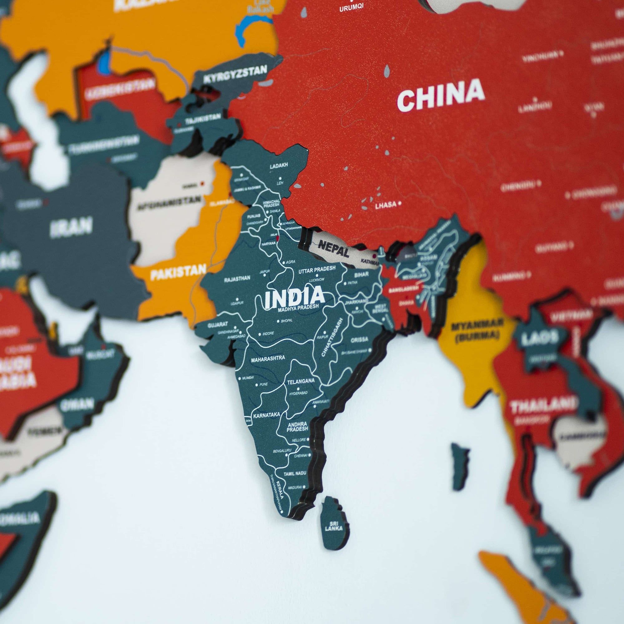 3D Pine Wooden World Map for Wall | Premium Wooden World Map Décor | Sold by FlexTrade  _5