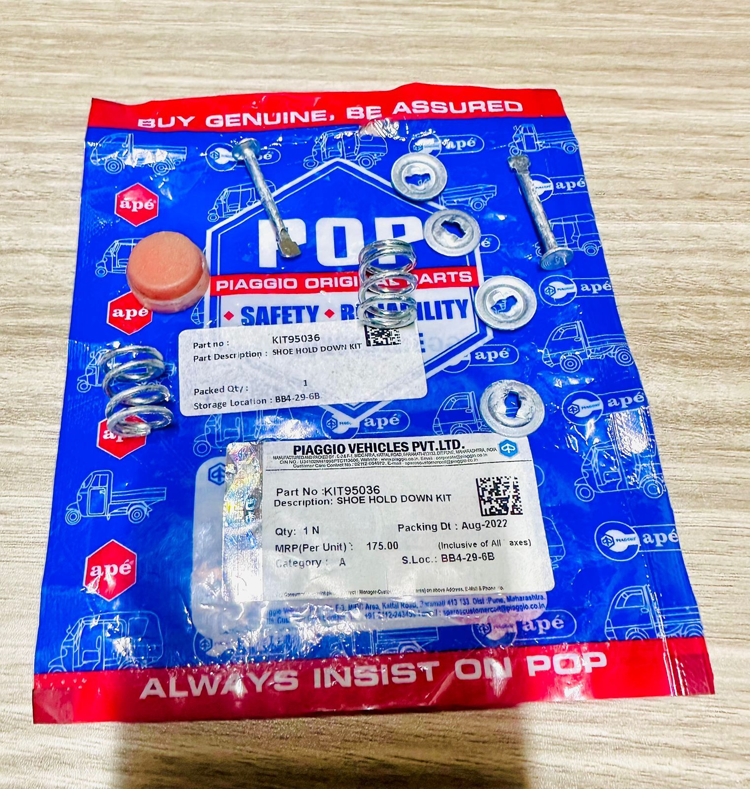 A SHOE HOLD DOWN KIT.        KIT95036_0