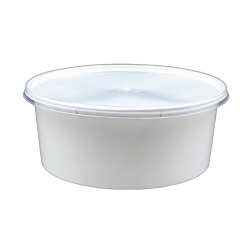 1000ml Flat Round Container Milky. ( 1000 pcs )  _0