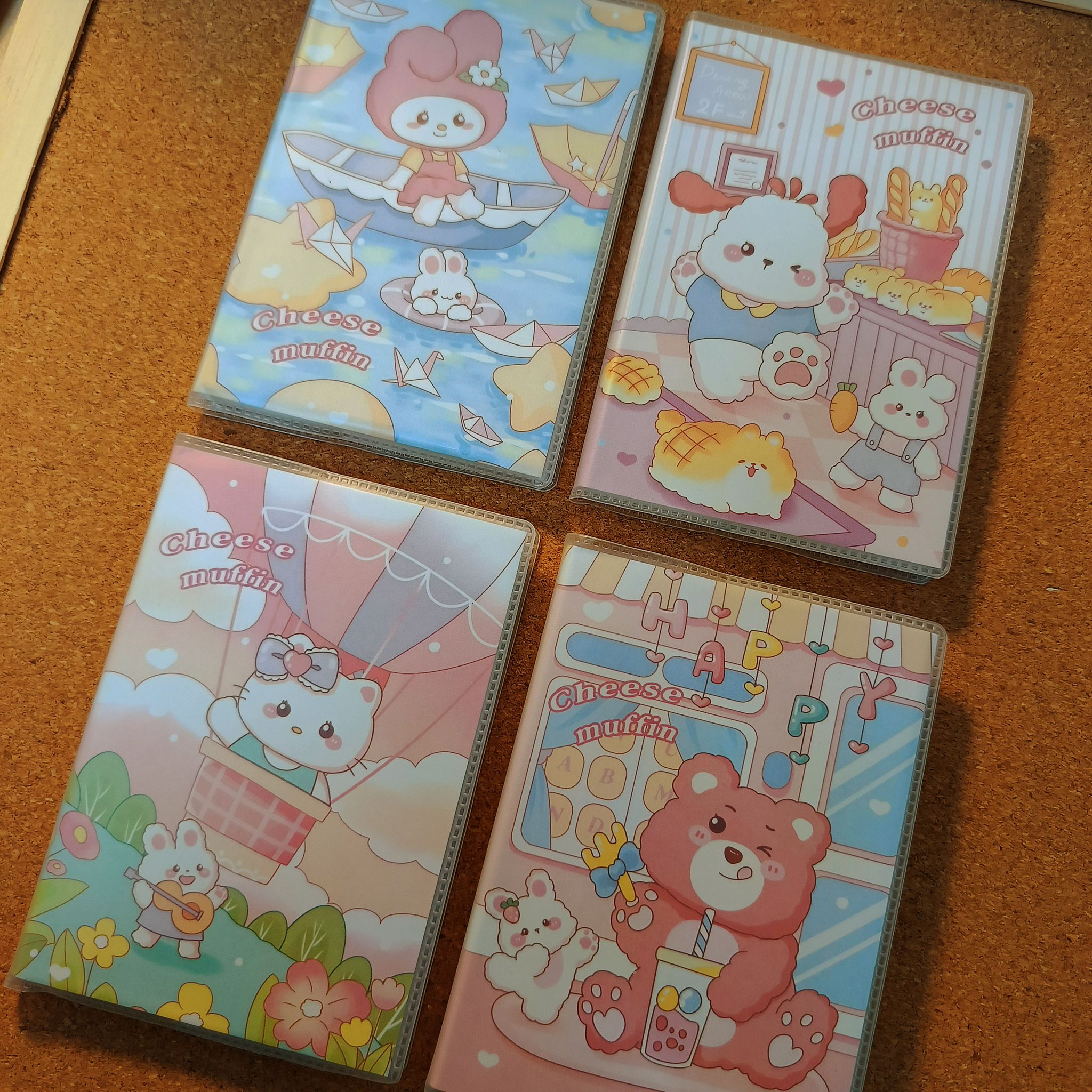 Sanrio Cheese Mufin Theme A7 Rubber Cover Mini Pocket Notebook -三丽鸥起司杯子蛋糕主题A7胶套迷你口袋本子_0