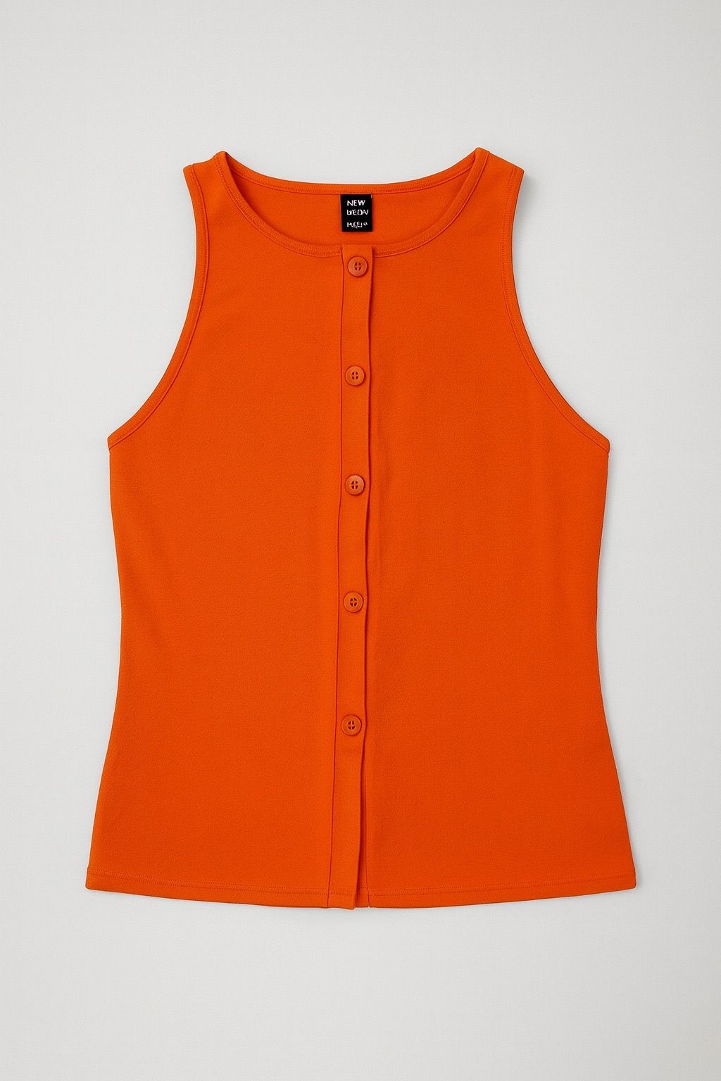 Blusa sin mangas naranja con botones frontales - Size S_0