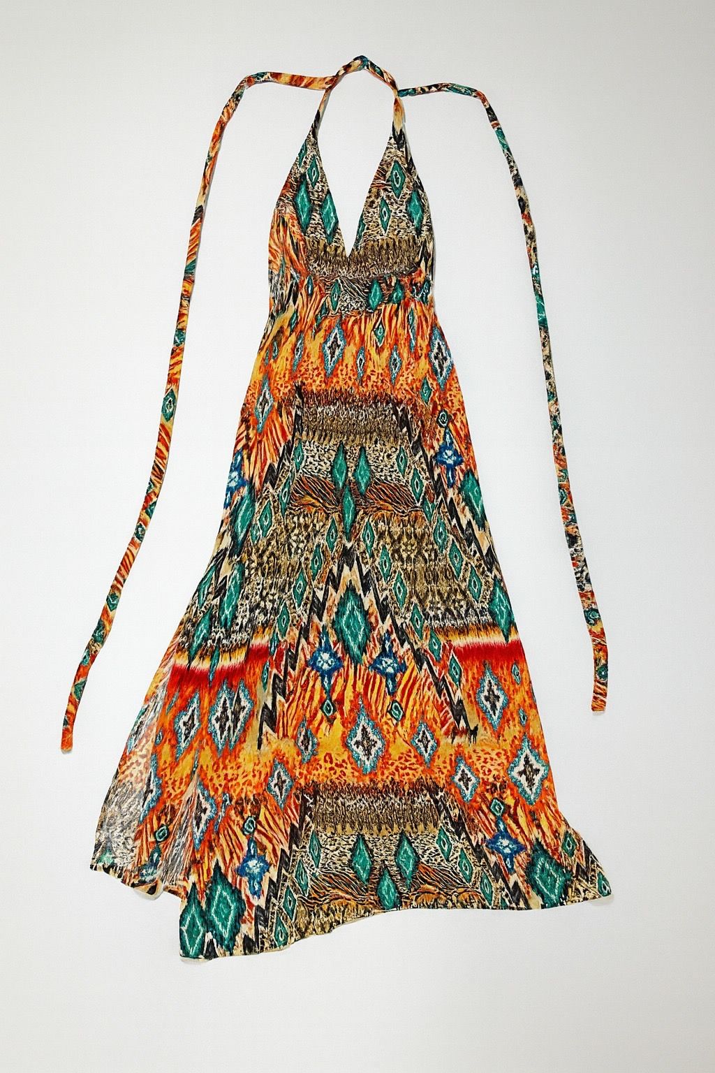 Vestido largo estampado étnico multicolor - Size M_0