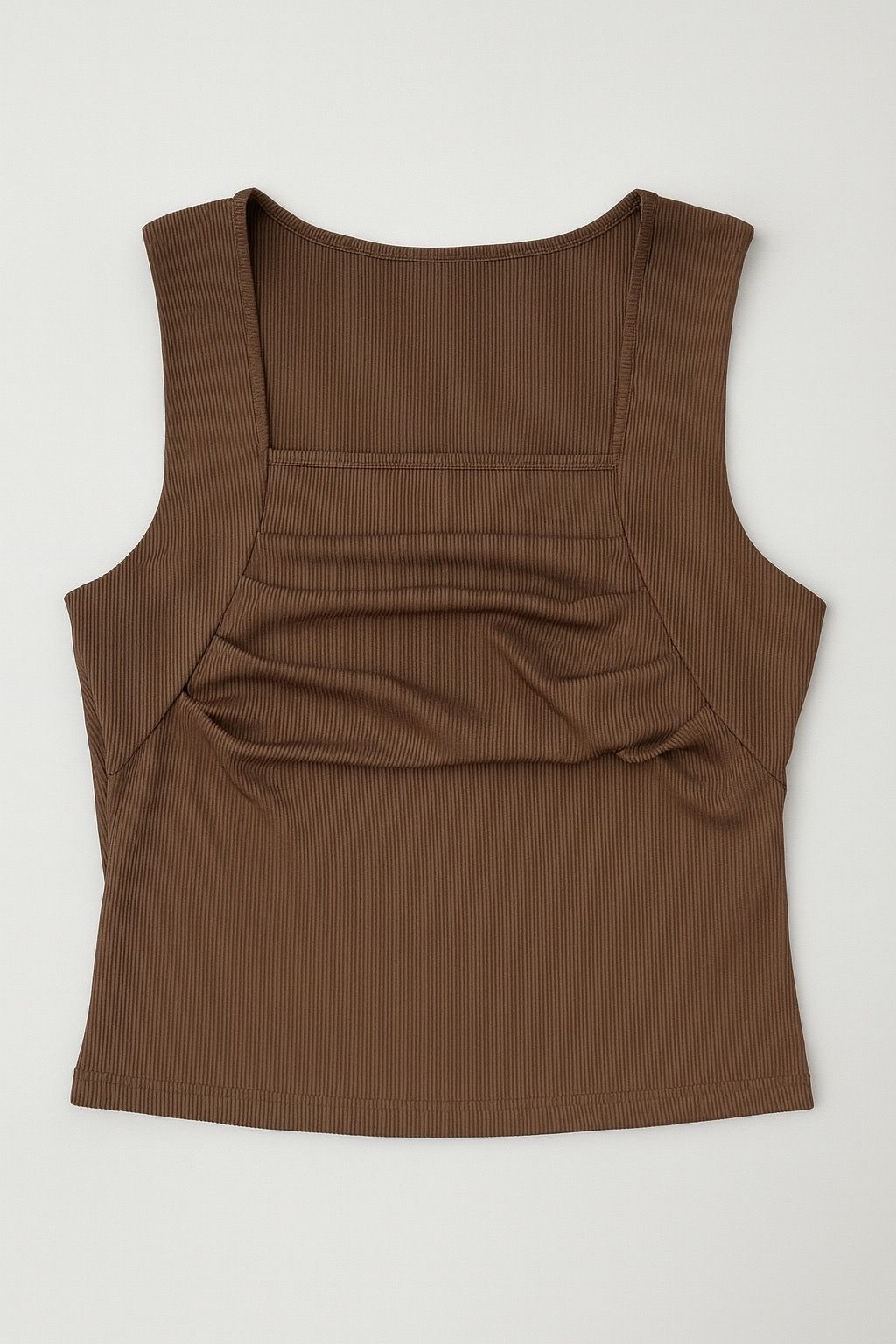 Top marrón con drapeado asimétrico - Size M_0