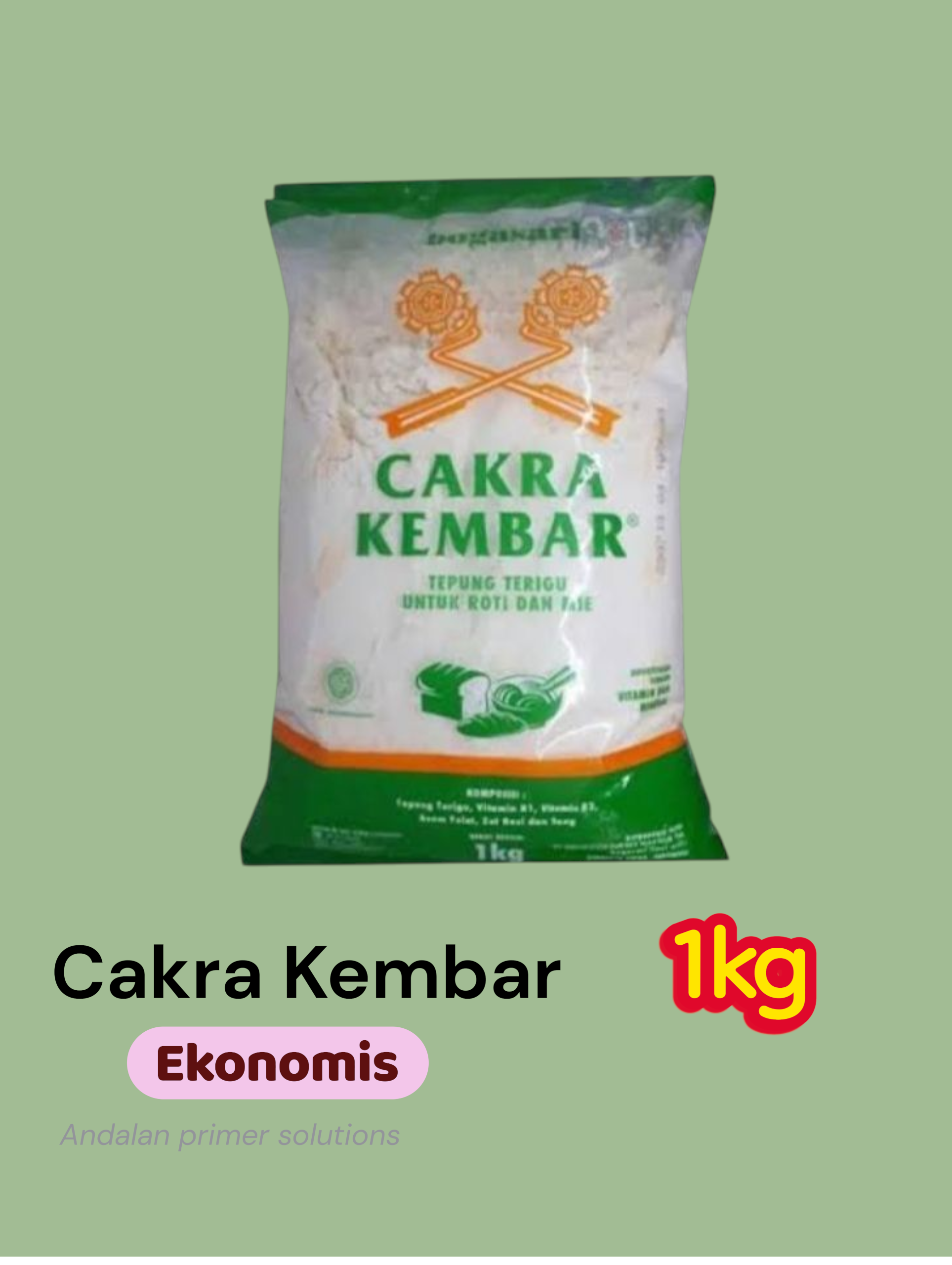 CAKRA KEMBAR gandum kemasan 1kg_0