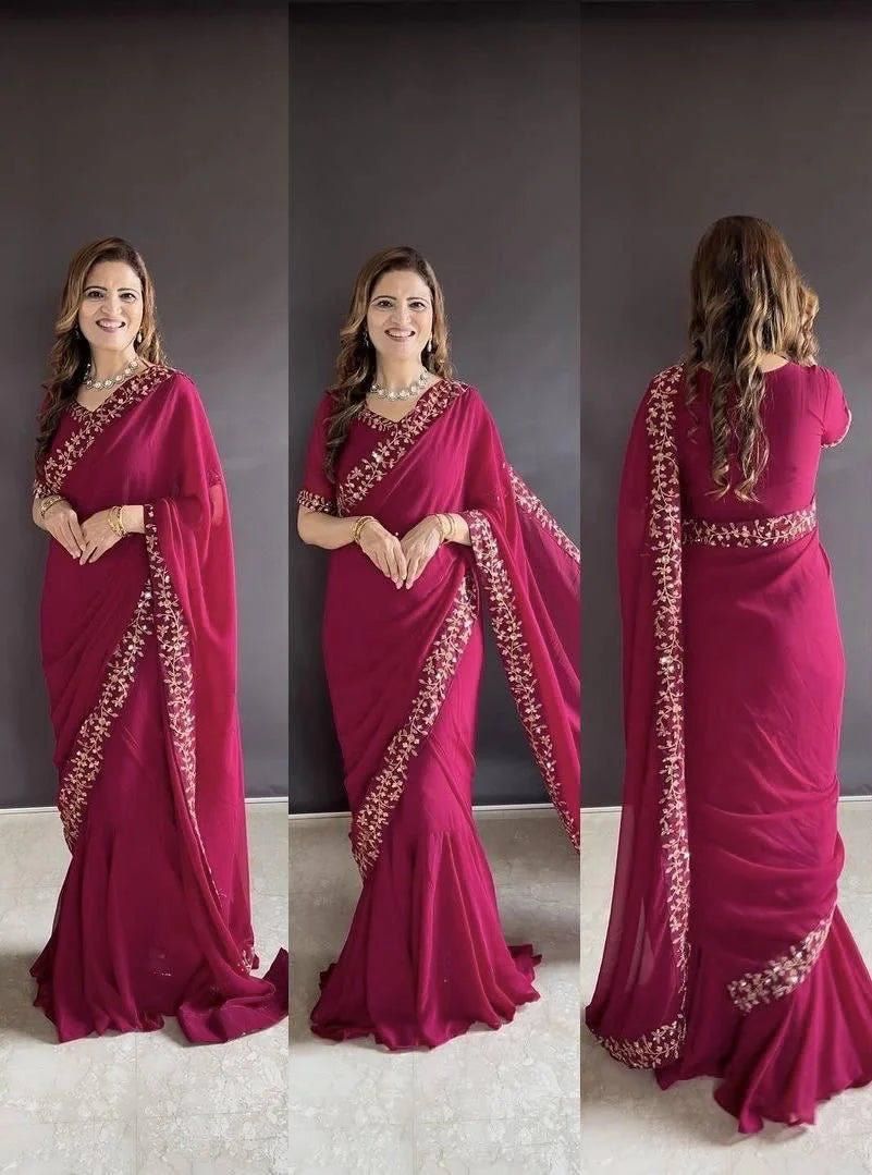 Georgette Anarkili Saree_5