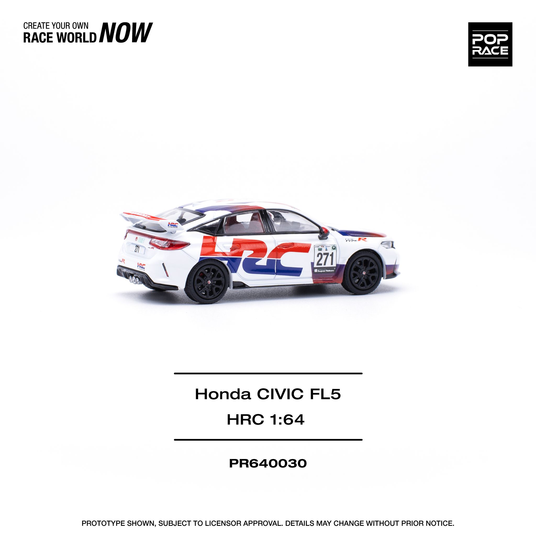 POP RACE MODEL 1/64 HONDA CIVIC TYPE-R (FL5) TCR - HRC_2