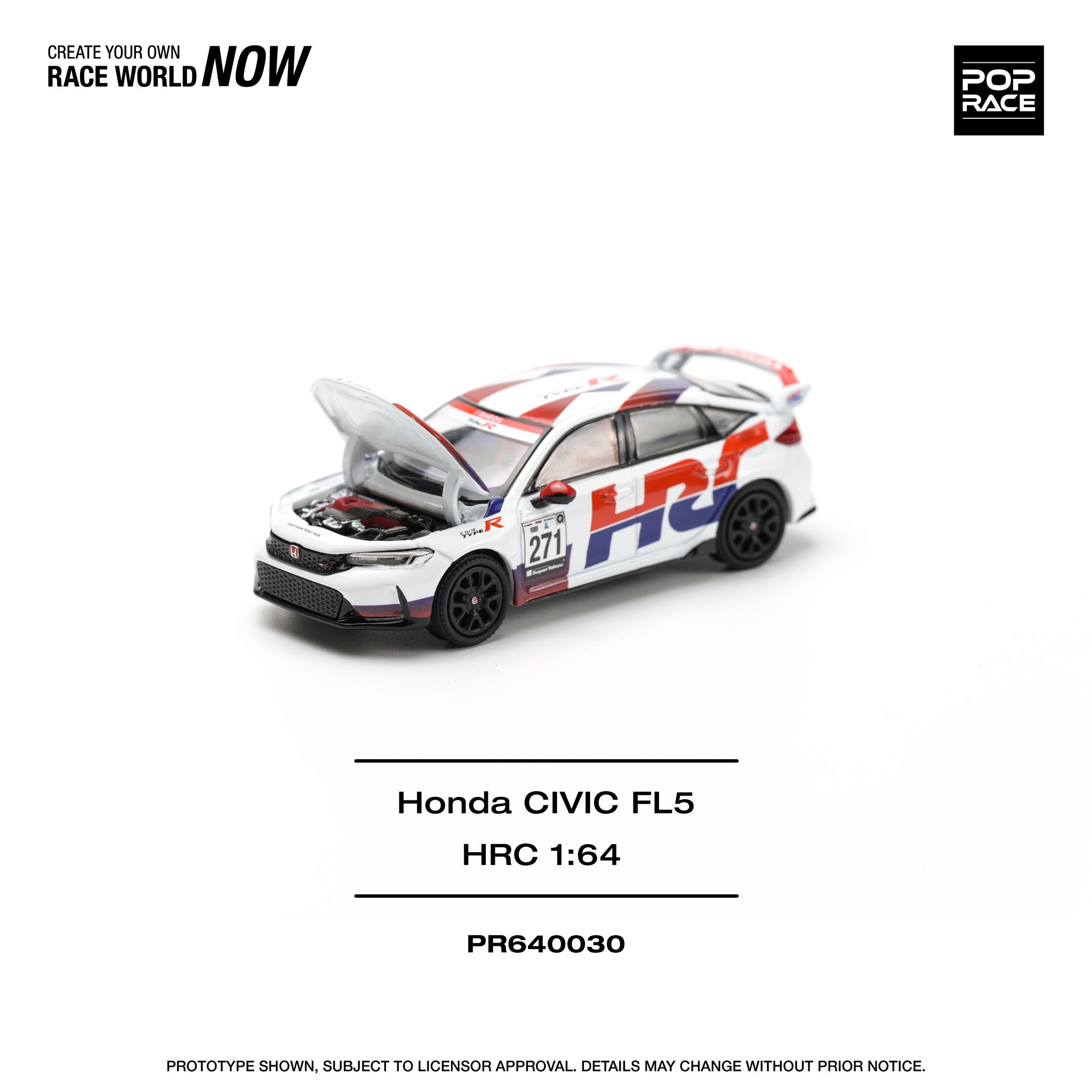 POP RACE MODEL 1/64 HONDA CIVIC TYPE-R (FL5) TCR - HRC_4