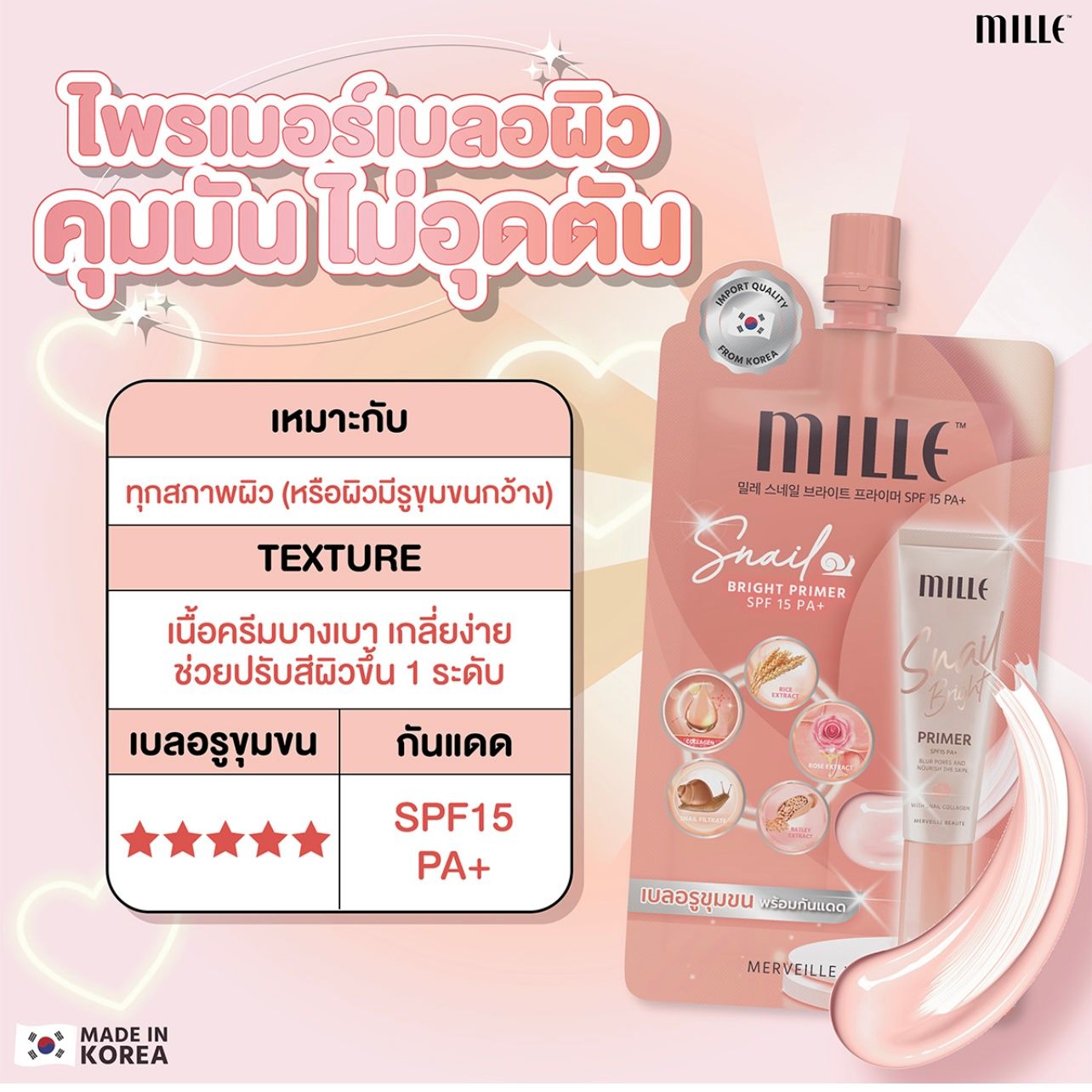 รวม🛒🇰🇷สกีนแคร์ ครีมซอง  Mille มิลเล่🎀💘🐰_4