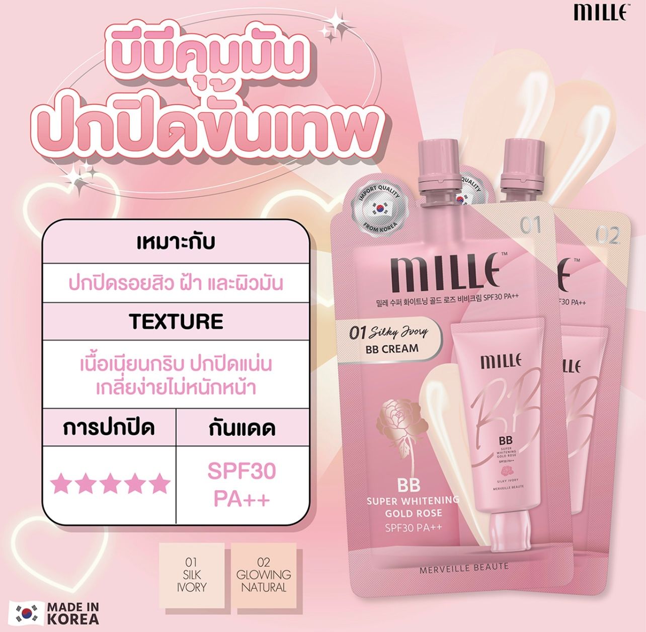 รวม🛒🇰🇷สกีนแคร์ ครีมซอง  Mille มิลเล่🎀💘🐰_6