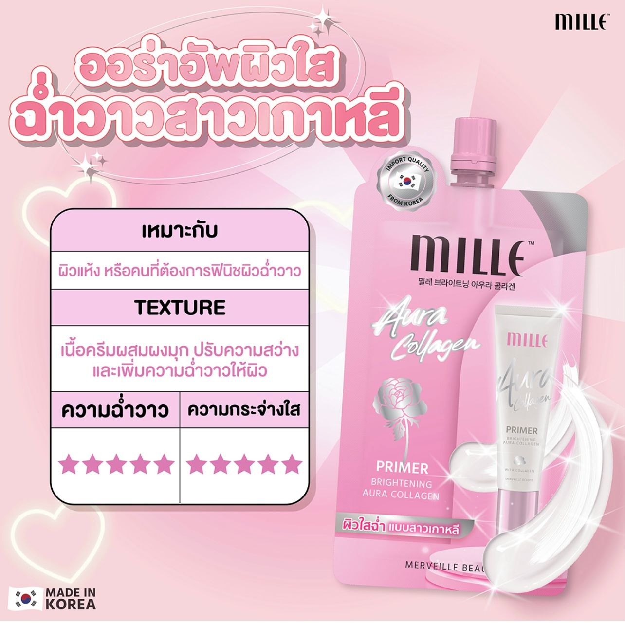 รวม🛒🇰🇷สกีนแคร์ ครีมซอง  Mille มิลเล่🎀💘🐰_8
