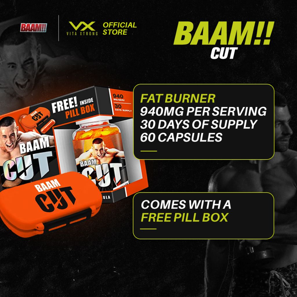 BAAM!! CUT FAT BURNER (60 Capsules / 30 Days Supply) | Metabolism Boost, Appetite Control, Energy Support + FREE Pill Box_3
