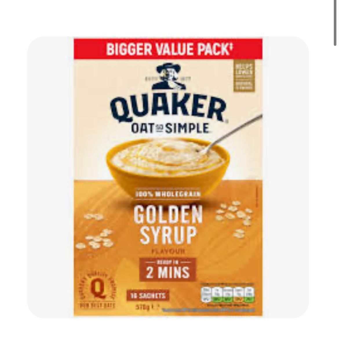 Quaker oat so simple golden syrup 10x16pk  BBE 06/12/25 _0