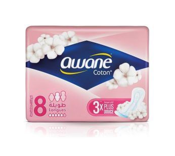 Serviettes hygiéniques Awane Coton – Longue – 8pcs_0
