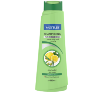 Shampooing Venus – à l’huile d’olive et citron – Cheveux secs – 400ml_0