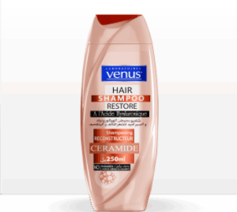 Shampooing Venus Reconstructeur -Hair Restore- à l’Acide hyaluronique – Céramide – Cheveux abîmés et cassants 250ml_0