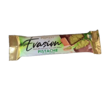 Barre de chocolat Moment Evasion – crème pistache et éclats de feuillantine – 37g_0