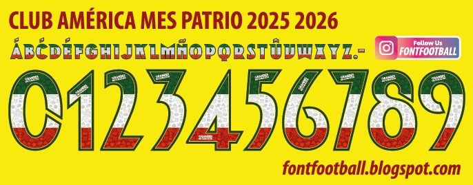 Font Vector Club América Mes Patrio 2025 2026 kit_0