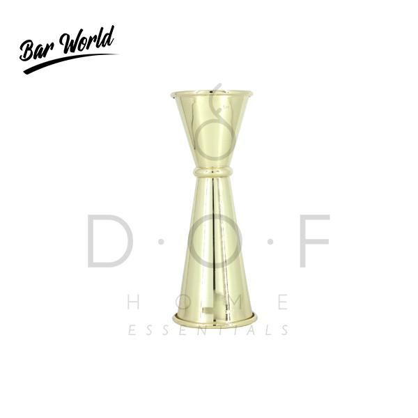 BAR WORLD GOLD PLATED BANDED DOUBLE JIGGER 30/60 ML_0