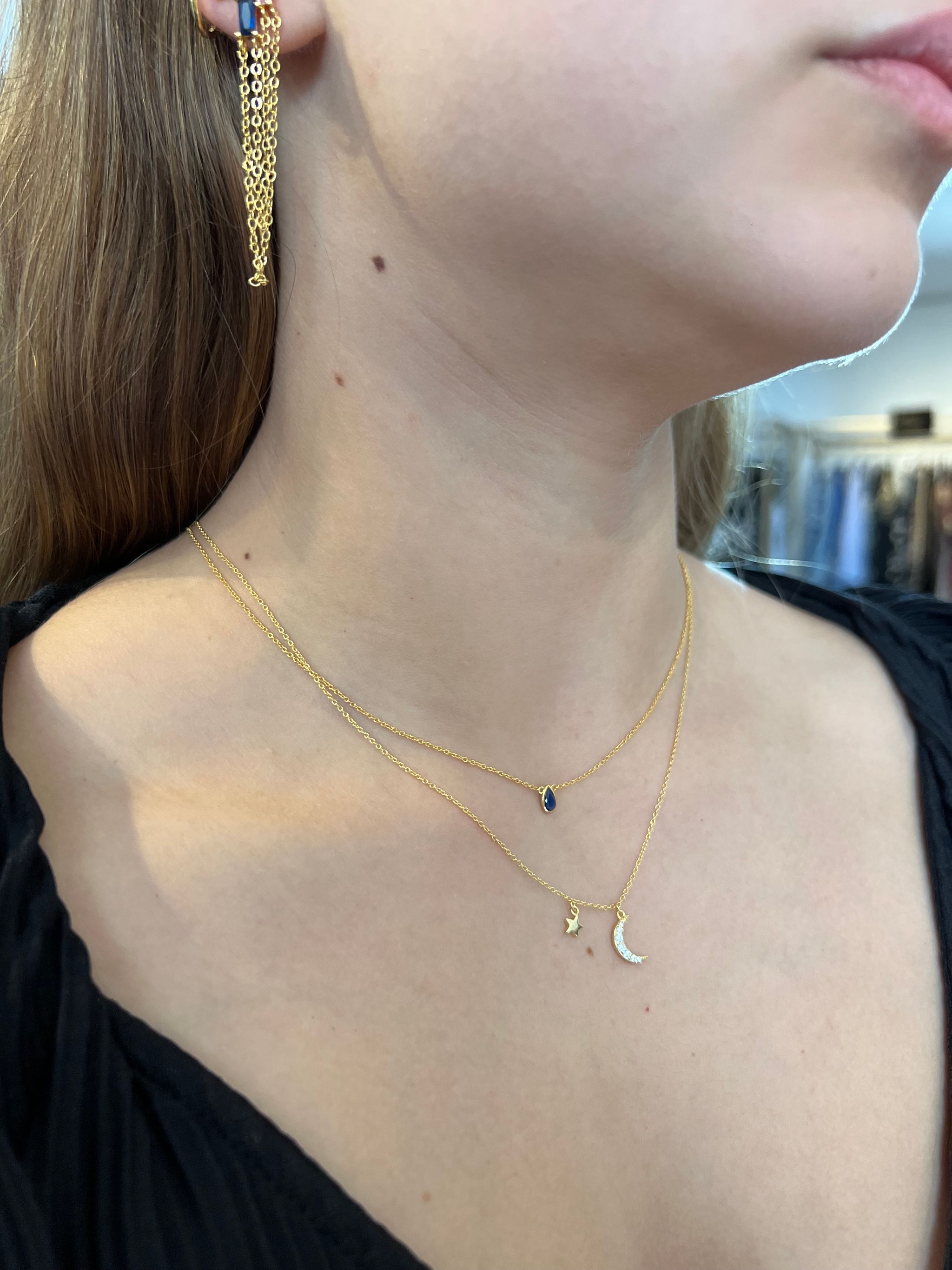 Moon and star necklace _1