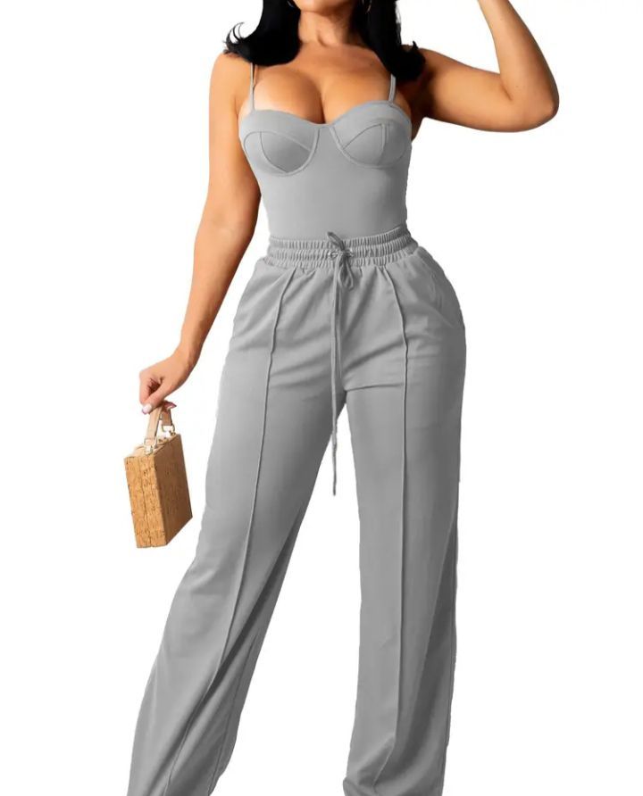 Bustier Top & Wide Leg Pants Set_3