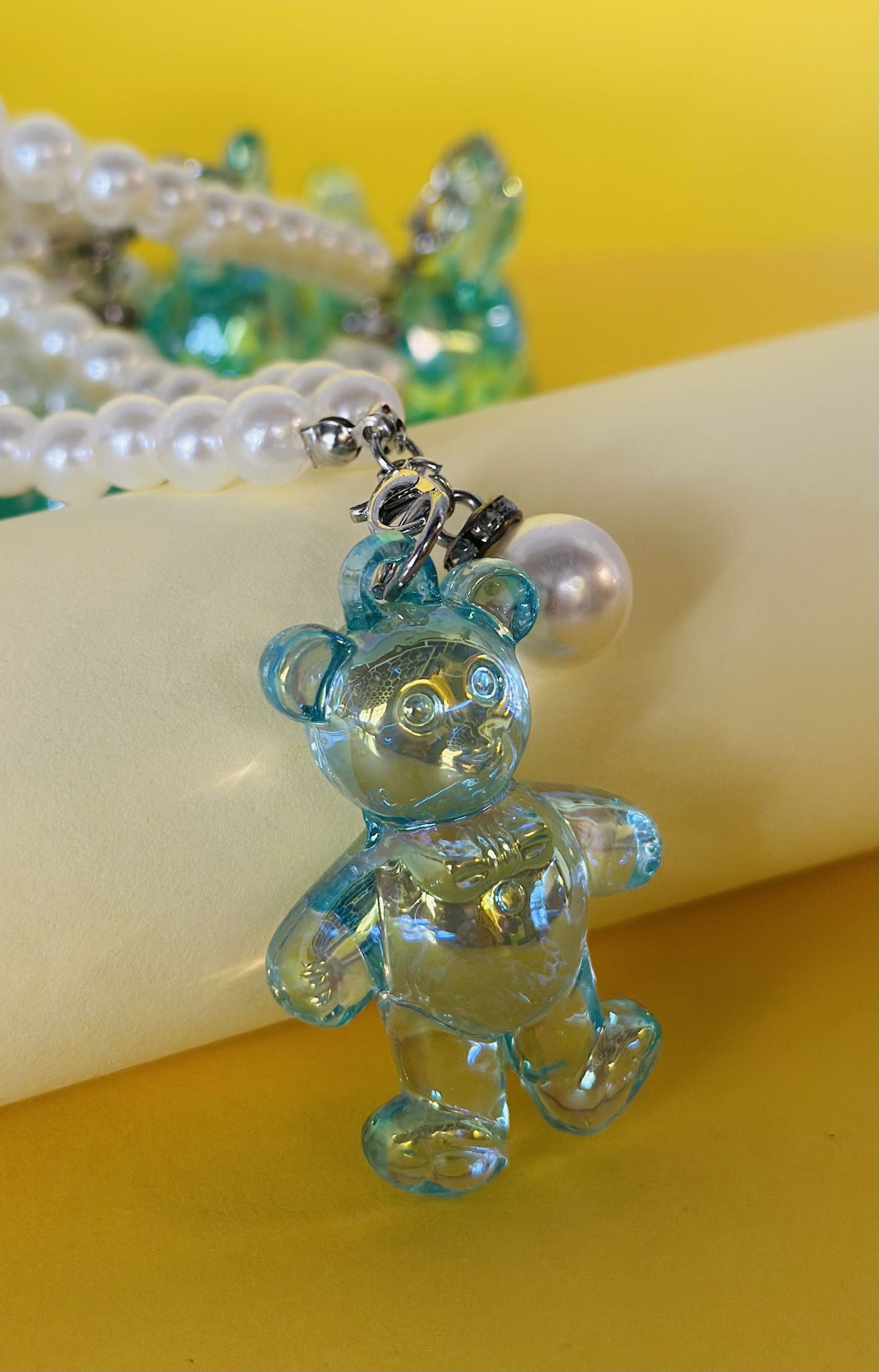 Pearl chain acrylic cartoon pendant_1