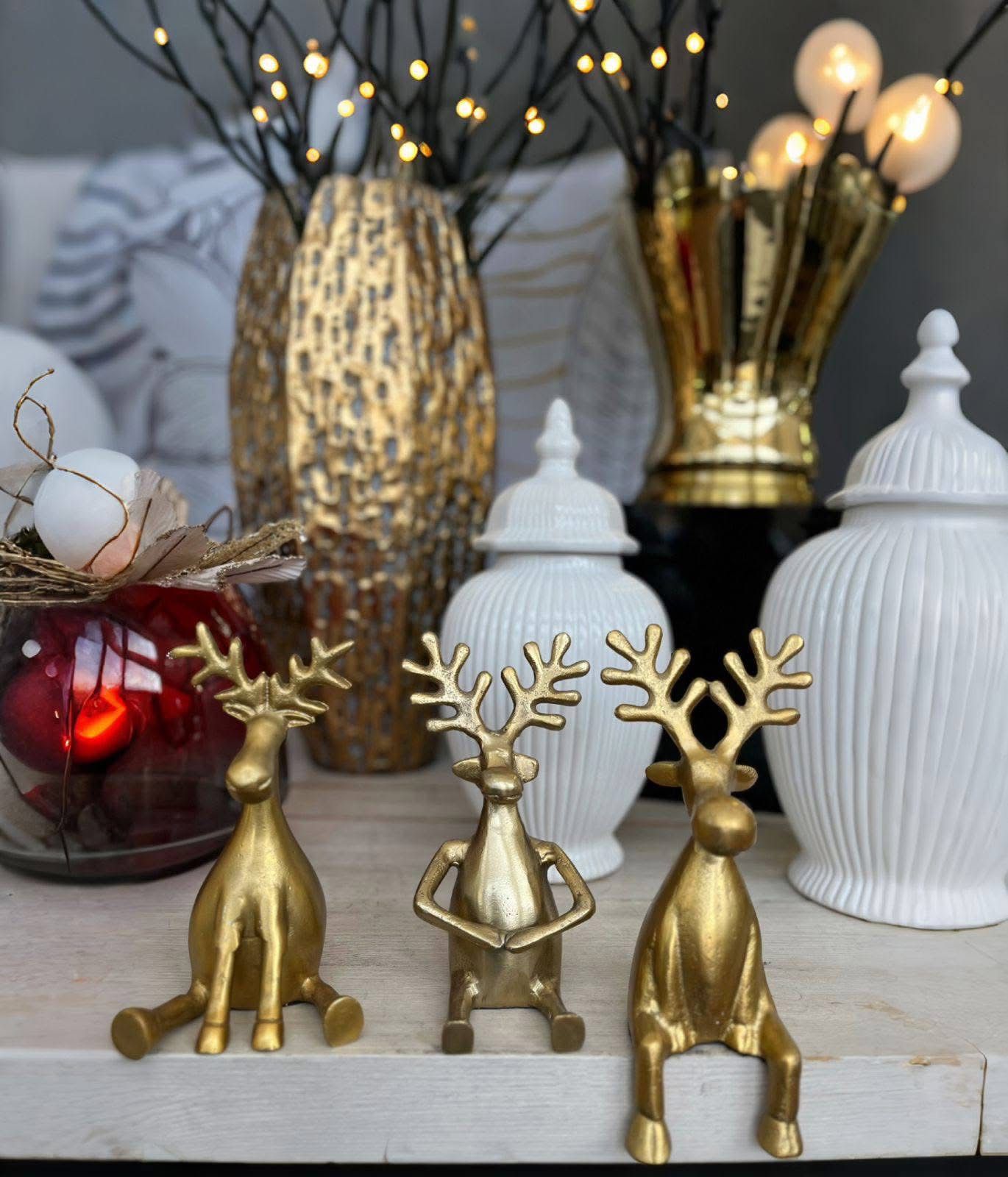 SITTING DEER ROUGH GOLD 19CM_1