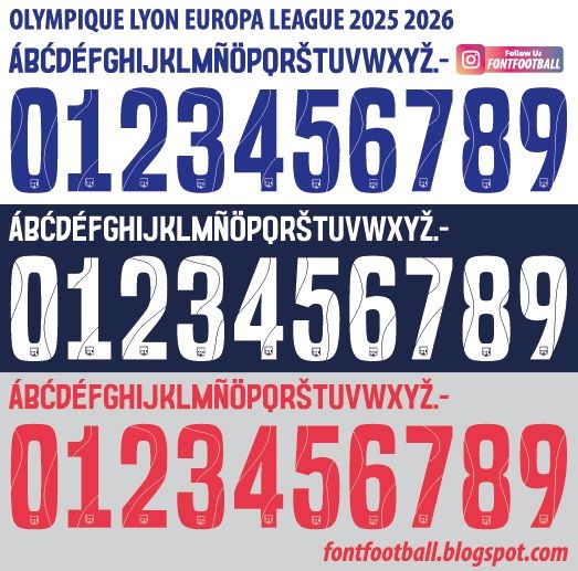 Font Vector Olympique Lyon Lyonnais Europa League UEL 2025 2026 kit_0