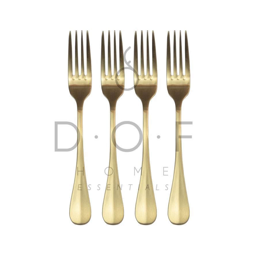 WF JUSTIN DESSERT FORK SATIN GOLD SET/4 GARPU KUE PREMIUM_0