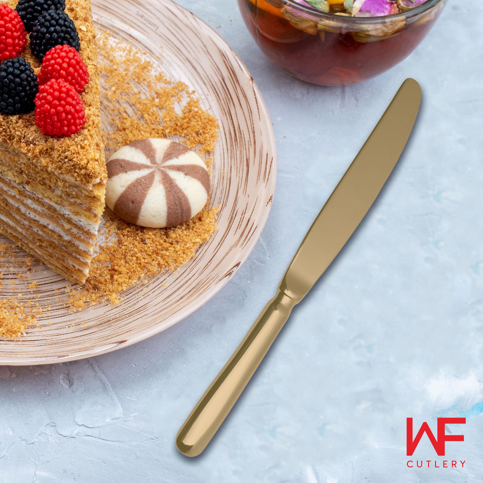 WF JUSTIN DESSERT KNIFE SATIN GOLD SET/4 PISAU KUE PREMIUM_1