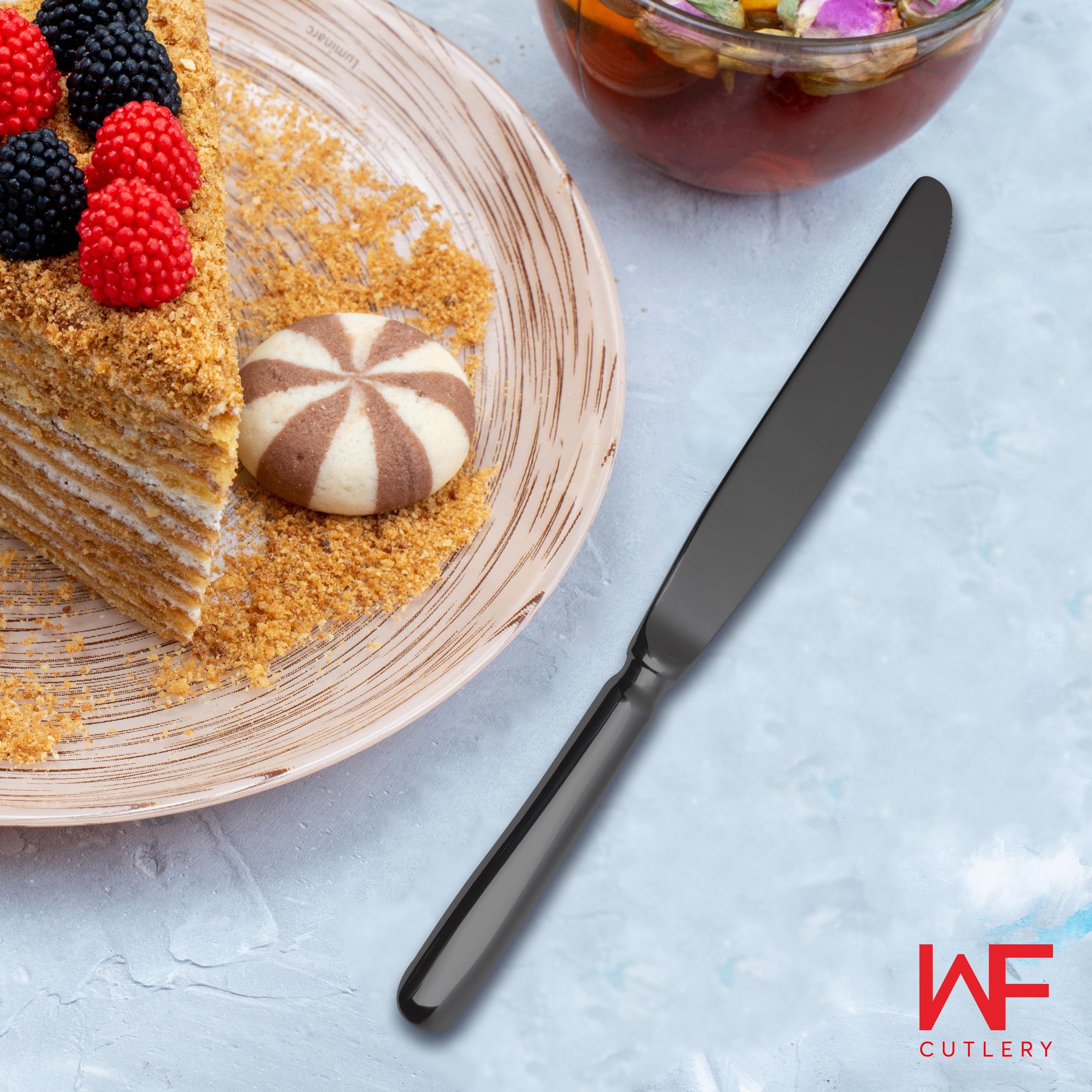 WF JUSTIN DESSERT KNIFE SATIN BLACK SET/4 PISAU KUE PREMIUM_1