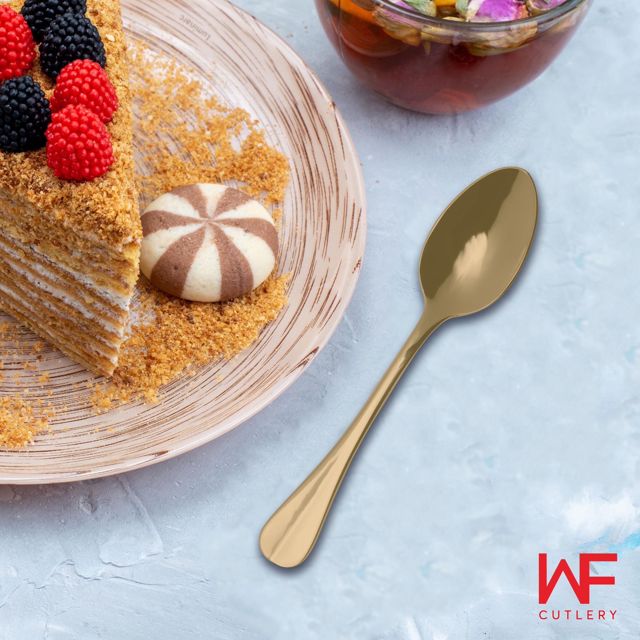 WF JUSTIN DESSERT SPOON SATIN GOLD SET/4 SENDOK KUE PREMIUM_1