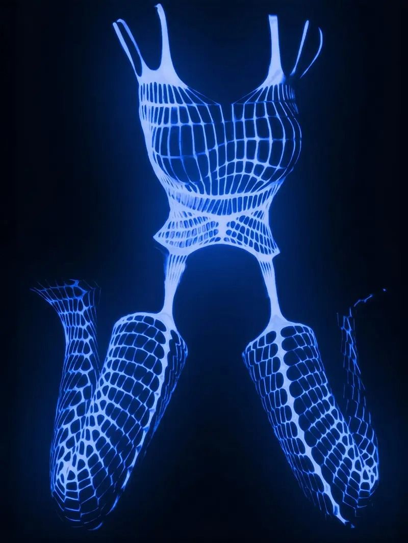 Collant sexy en Résille Transparente Phosphorescents_0