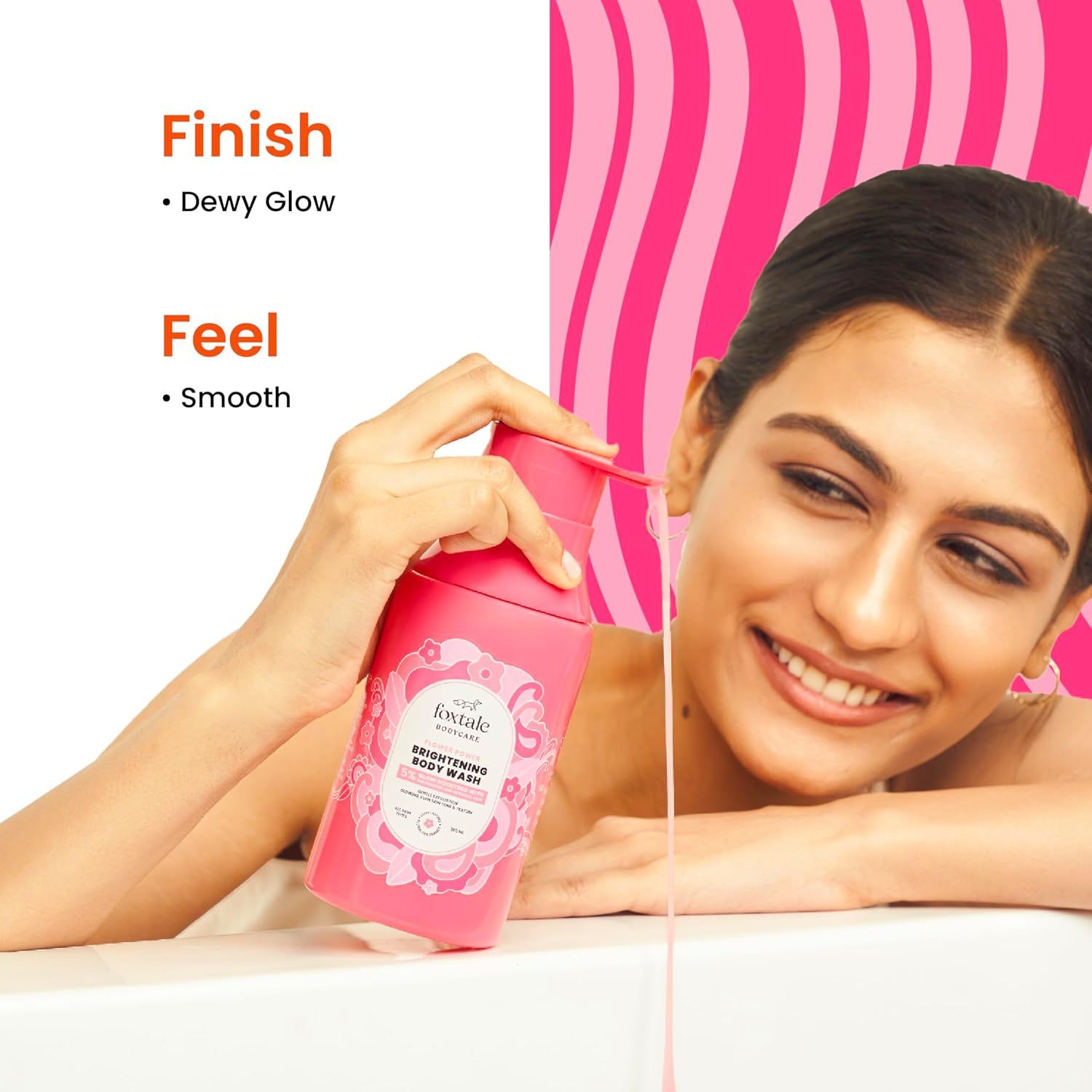 FOXTALE Brightening Body Wash With Glycolic Acid & Niacinamide For Glowing Skin 250ML_3