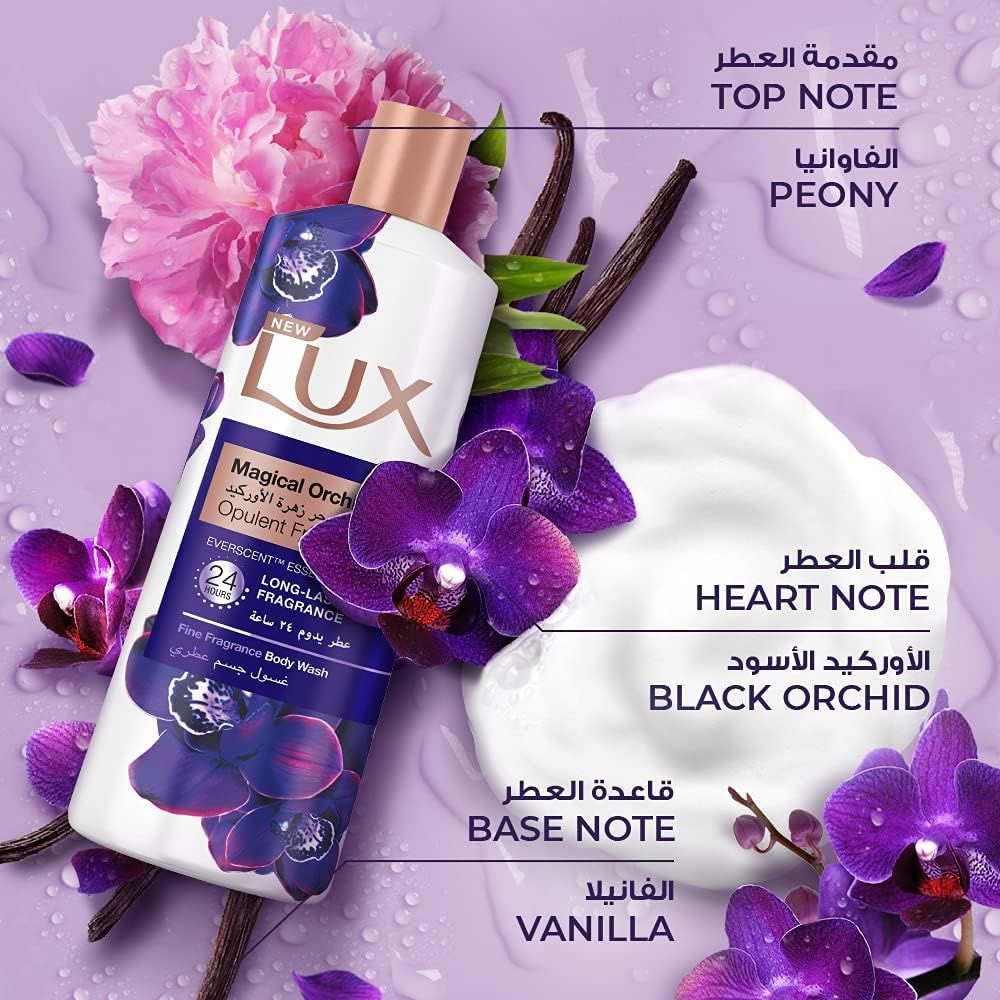 Lux Opulent Fragrance Body Wash, NEW Magical Orchid, 30H Long-Lasting Scent, with Everscent Essential Oil, 500ml_2