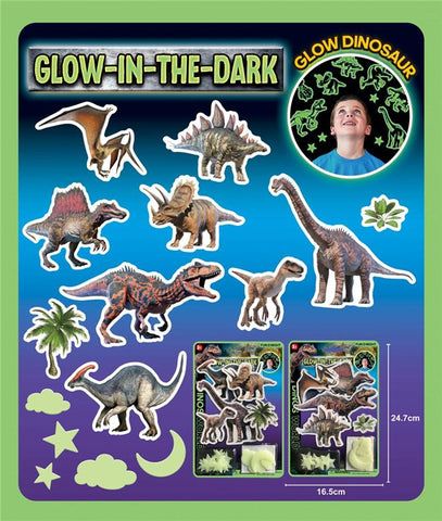 Glow in the dark stars, clouds, moon with Dinosaur stickers_0