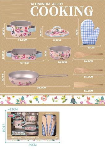 Floral metal cooking playset_0